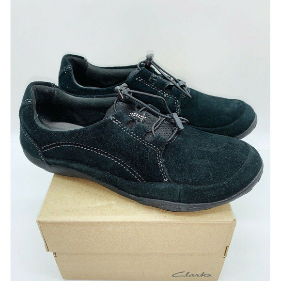 Clarks Shoes Clarks Womens Bungee Slipon Shoes Haley Rhea Black